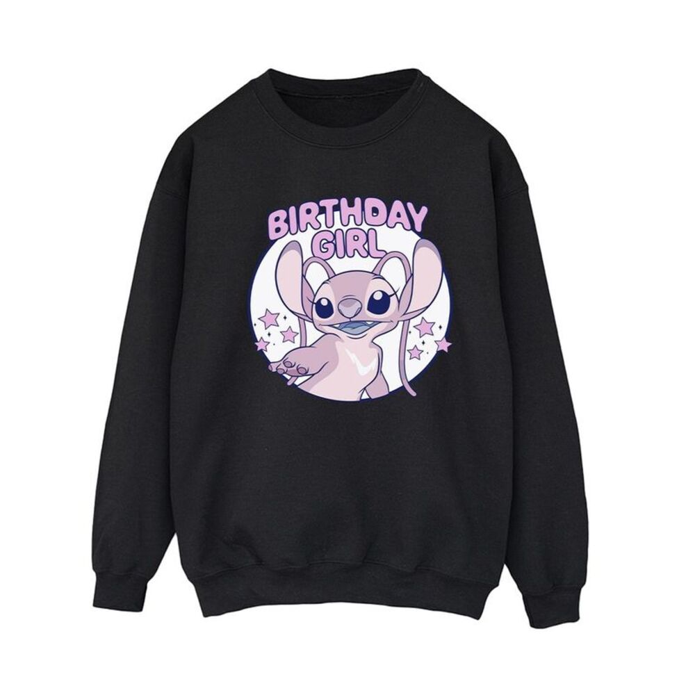 Lilo & Stitch Womens/Ladies Birthday Girl Angel Sweatshirt / Black